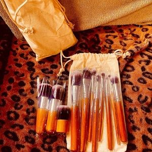 11-Piece Professional Synthetic Makeup Brush Set with Carrying Case